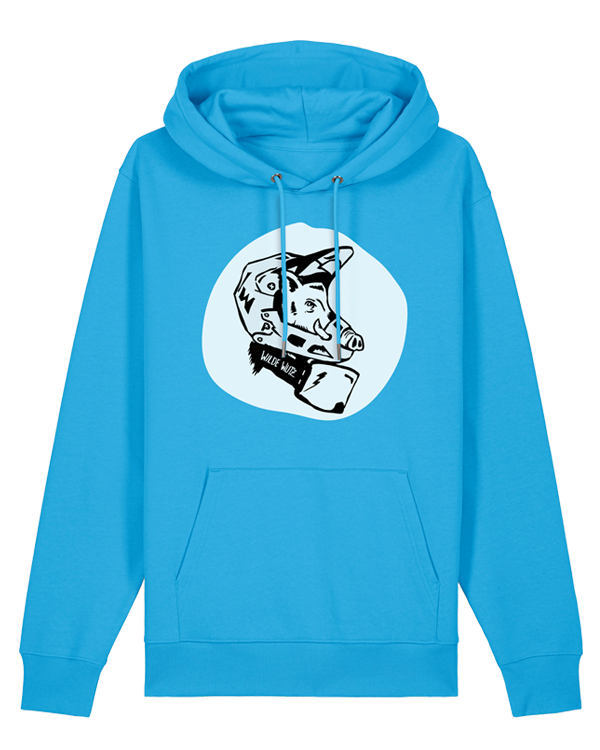 päfjes - Das Wildschwein "Die Wilde Wutz" Downhill / MTB - Unisex Fair Wear Bio Hoodie - Azur